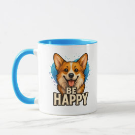 Happy Corgi Cute Dog Lover Design for Positive Tasse