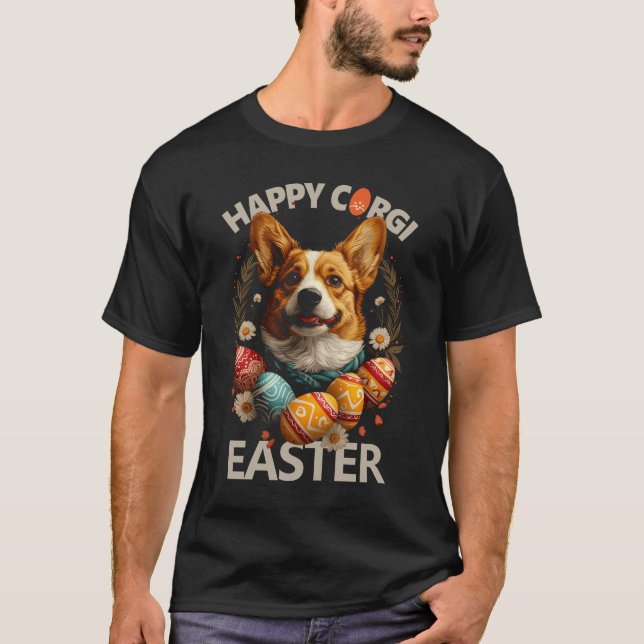 Happy Corgi Oaster T-Shirt (Vorderseite)