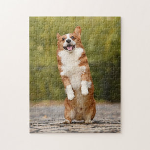Happy Corgi Puppy Stehendes Foto Puzzle