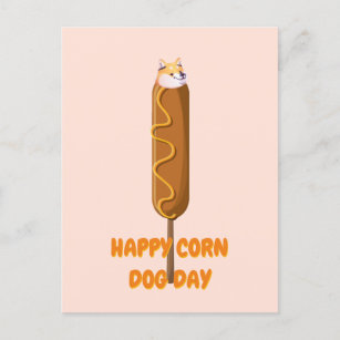 Happy Corn Dog Parody Postcard Postkarte