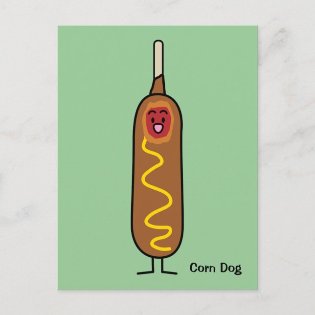 Happy Corn Dog Postkarte (Vorderseite)