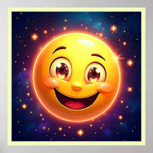 Happy Cosmic Eyes Emoji Poster
