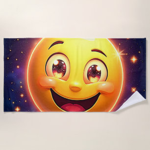 Happy Cosmic Eyes Emoji Strandtuch