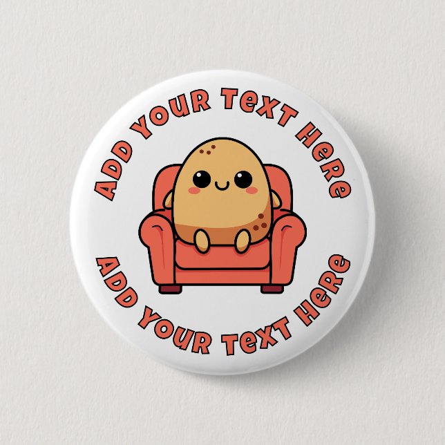 Happy Couch Potato Personalisiert Button (Vorderseite)