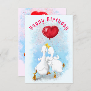 Happy Couple Duck Funny Birthday Card Karte