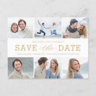 Happy Couple EDITABLE FARBE Save the Date Postcard Postkarte