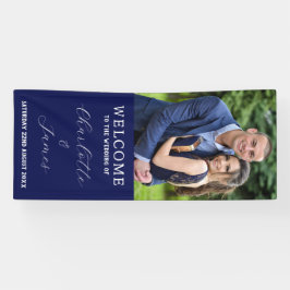 Happy Couple Foto | Blue Wedding Welcome Banner