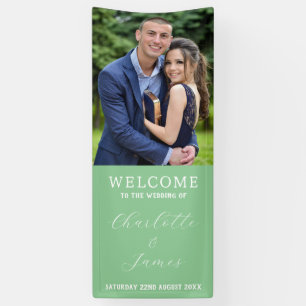 Happy Couple Foto   Grüne Hochzeit Banner