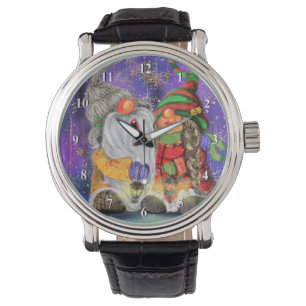 Happy Couple Gnome Christmas Watch Armbanduhr