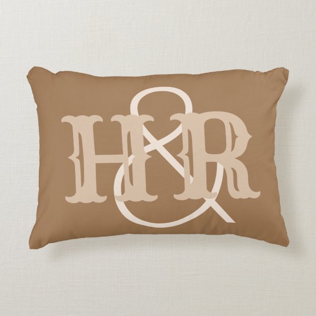 Happy Couple Initials on a Accent Pillow Dekokissen (Vorderseite)