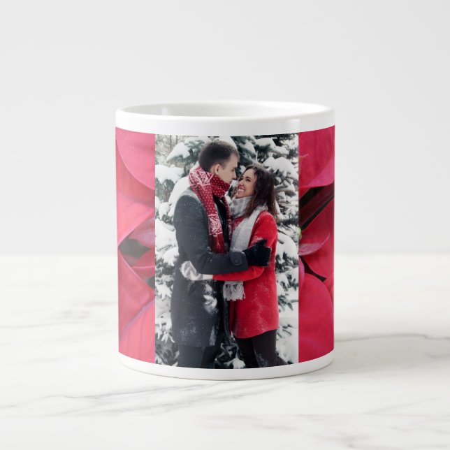 Happy Couple Jumbo Poinsettia Mug Jumbo-Tasse (Vorderseite)
