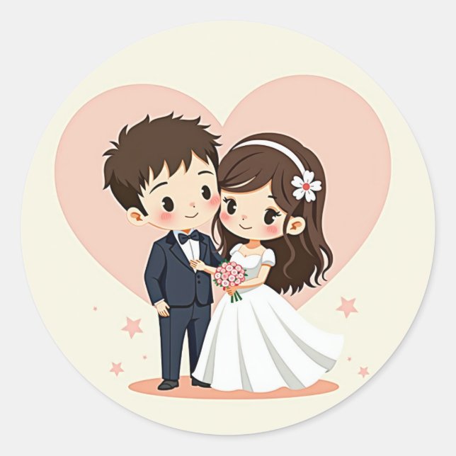 Happy Couple Wedding Sticker (Vorderseite)