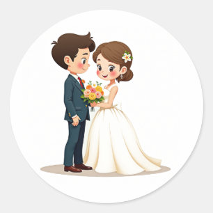 Happy Couple Wedding Sticker