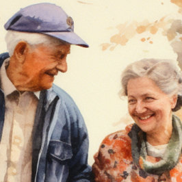 Happy Couples Wandteppich Mit Holzrahmen