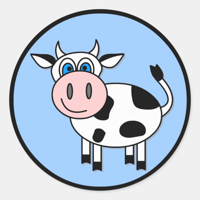 Happy Cow - Anpassbar! Runder Aufkleber (Vorderseite)