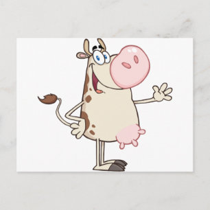 Happy Cow Cartoon Mascot Postkarte