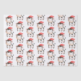 Happy Cow in einem Niedlichen Red Hat Seidenpapier