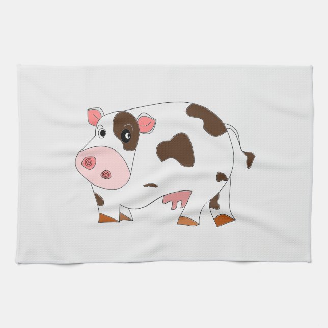 Happy Cow Kitchen Handtuch - individuell anpassbar (Horizontal)