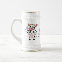 Happy Cow mit Babyflasche Cartoon