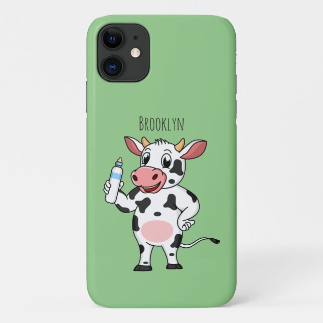 Happy Cow mit Babyflasche Cartoon Case-Mate iPhone Hülle (Rückseite)