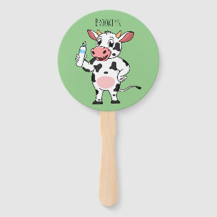 Happy Cow mit Babyflasche Cartoon Fächer