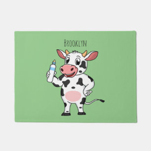 Happy Cow mit Babyflasche Cartoon Fußmatte