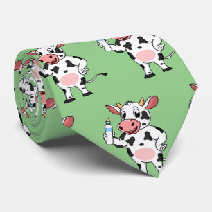Happy Cow mit Babyflasche Cartoon Krawatte