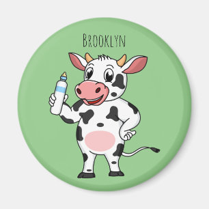 Happy Cow mit Babyflasche Cartoon Magnet