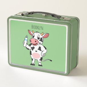 Happy Cow mit Babyflasche Cartoon  Metall Brotdose