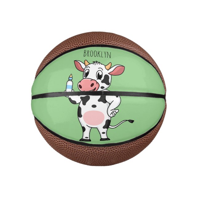 Happy Cow mit Babyflasche Cartoon Mini Basketball (Vorderseite)