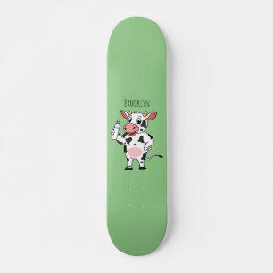 Happy Cow mit Babyflasche Cartoon Skateboard