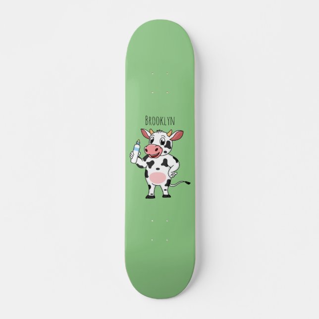 Happy Cow mit Babyflasche Cartoon Skateboard (Vorne)