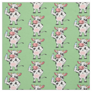 Happy Cow mit Babyflasche Cartoon Stoff