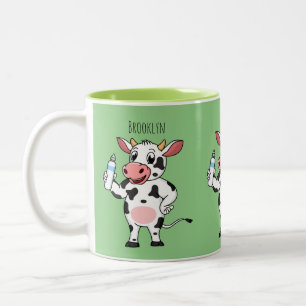 Happy Cow mit Babyflasche Cartoon Zweifarbige Tasse