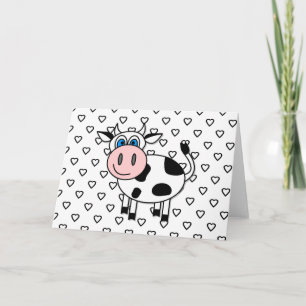 Happy Cow mit Herz-Leere Karte