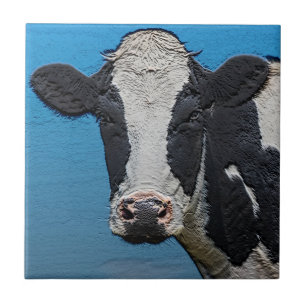 Happy Cow Portrait Fliese