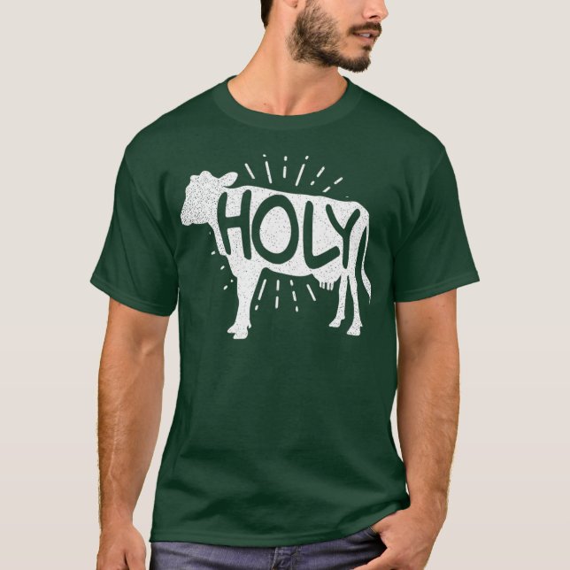 Happy Cow Shirt Funny Holy Kuh Pun Geschenk (Vorderseite)