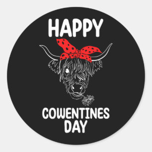 Happy Cowentines Kuh Funny Valentine Day Farm Runder Aufkleber