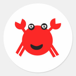 Happy crab 18 runder aufkleber