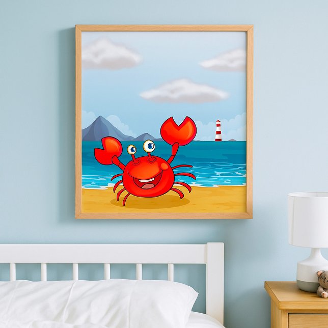 Happy Crab am Strand Poster (Von Creator hochgeladen)
