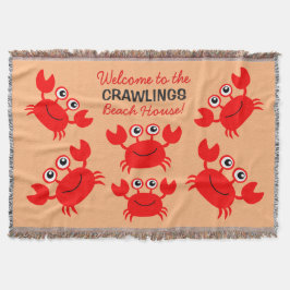 Happy Crab benutzerdefinierte Textwerfer Decke