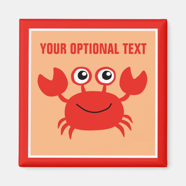 Happy Crab Custom Magnet (Vorne)