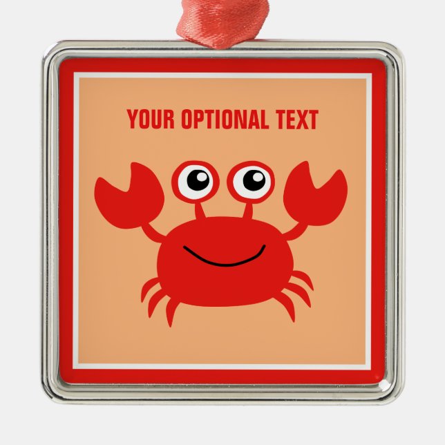 Happy Crab Custom Ornament (Vorne)