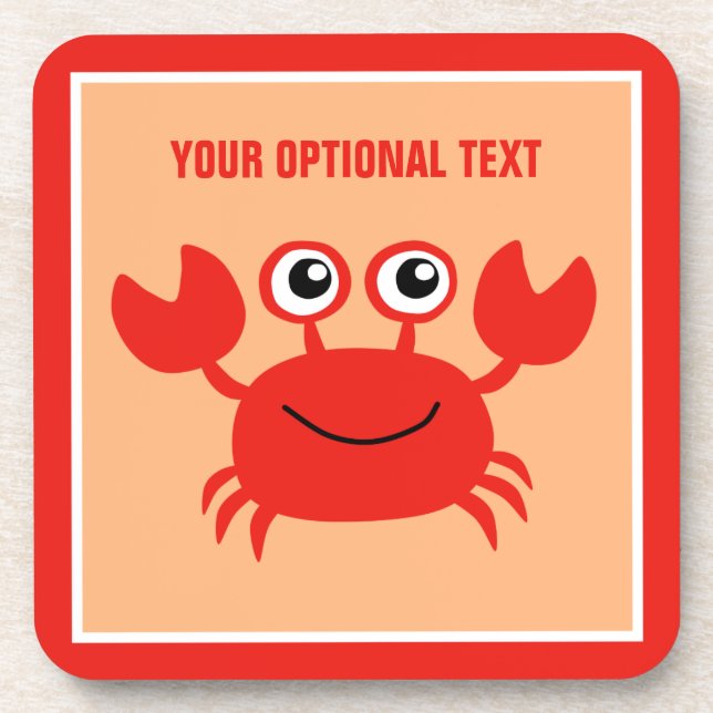 Happy Crab Custom Untersetzer (Vorderseite)