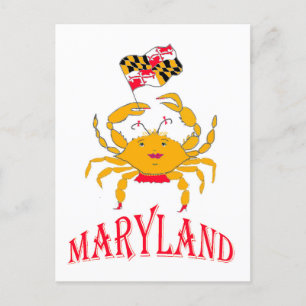 Happy crab in Maryland Postkarte