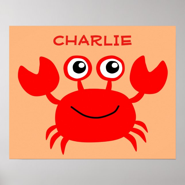 Happy Crab individuelle Name Poster (Vorne)