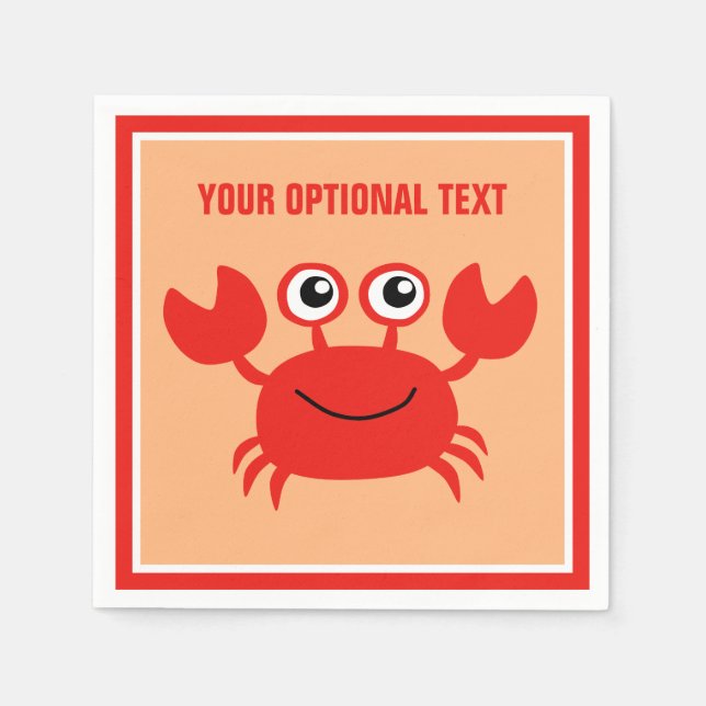 Happy Crab-Papierservietten Serviette (Vorderseite)