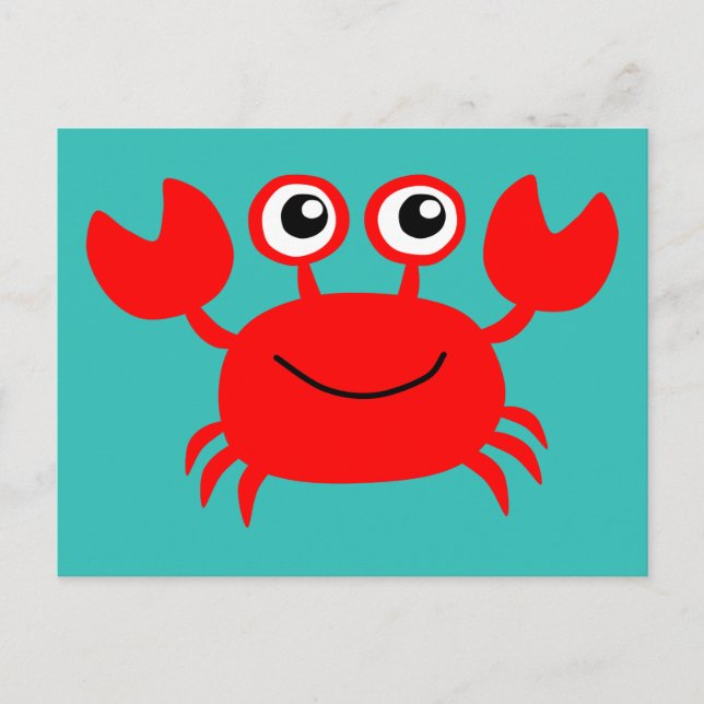 Happy Crab Postcard Postkarte (Vorderseite)