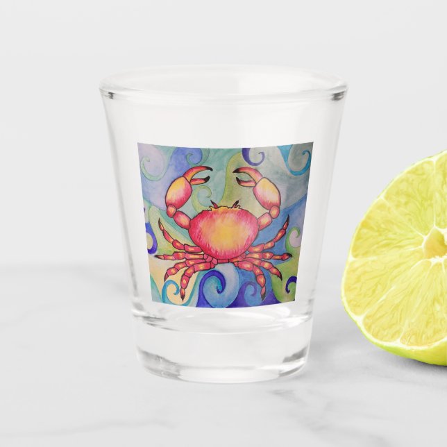 Happy Crab Shotglass Schnapsglas (Vorderseite)