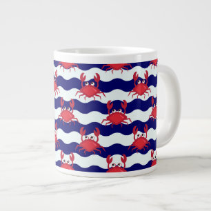 Happy Crabs Pattern Jumbo-Tasse